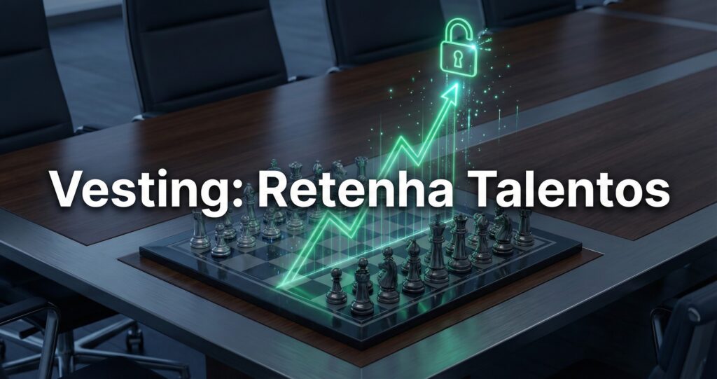 Gráfico de crescimento ilustrando Contrato de vesting em startups para retenção de talentos