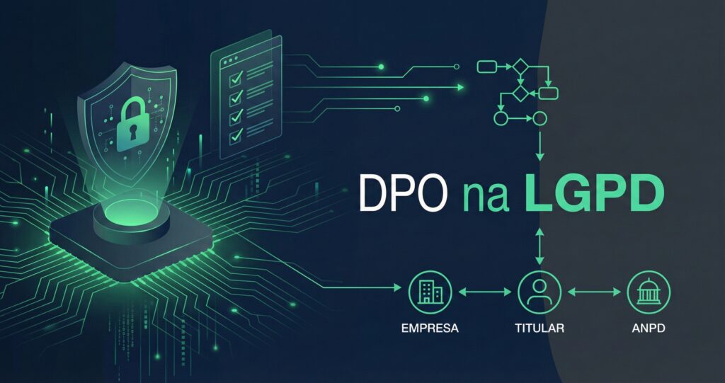 Ilustração sobre DPO na LGPD e a ponte com titulares e ANPD