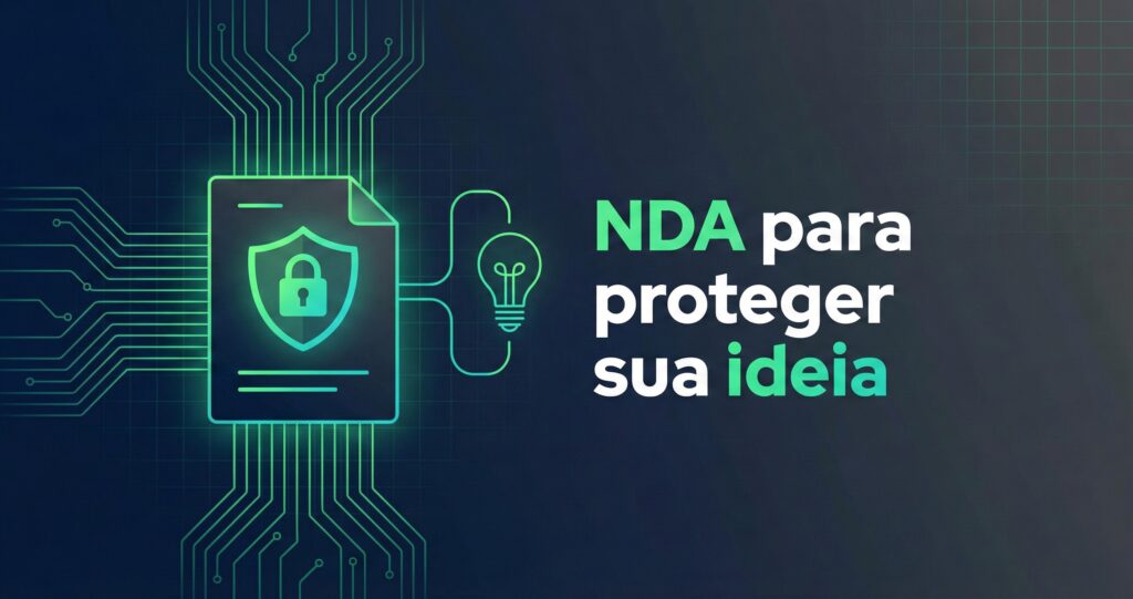 nda para startups em documento de sigilo com ícones de segurança e inovação